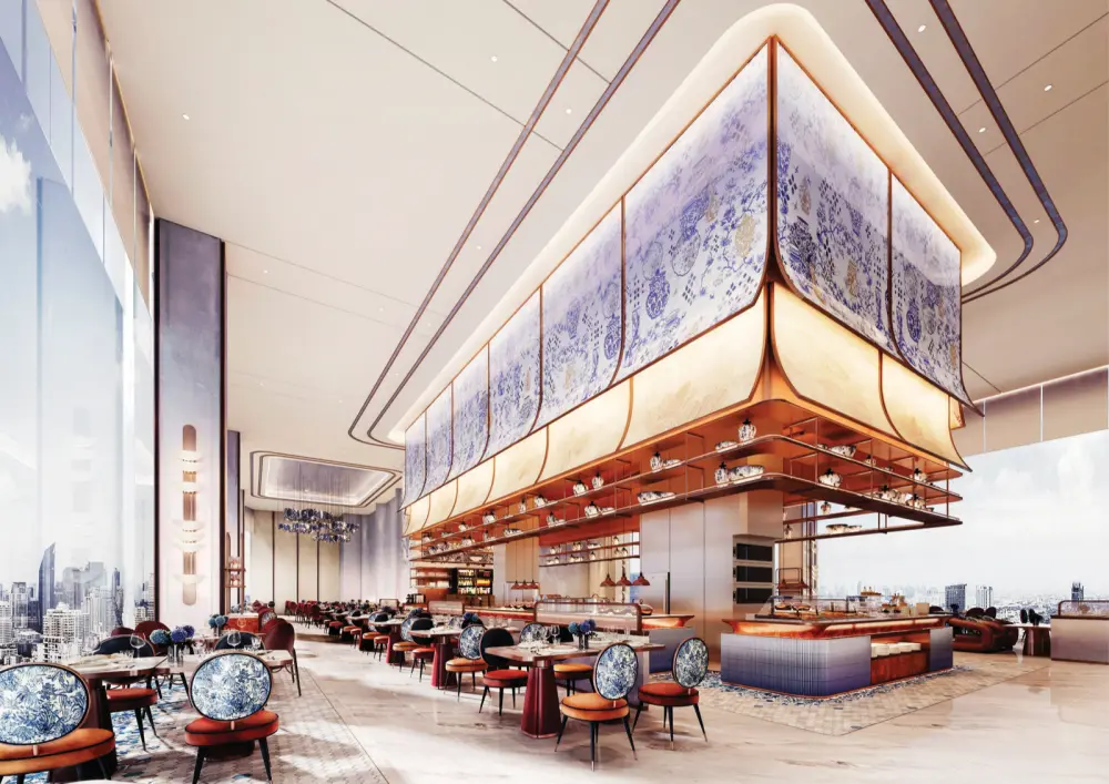 Royal Lexis all-day dining restaurant on level 53, artist's impression