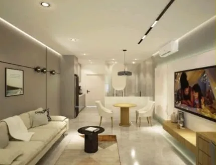 Residensi Platinum furnished studio living and dining area, artist's impression